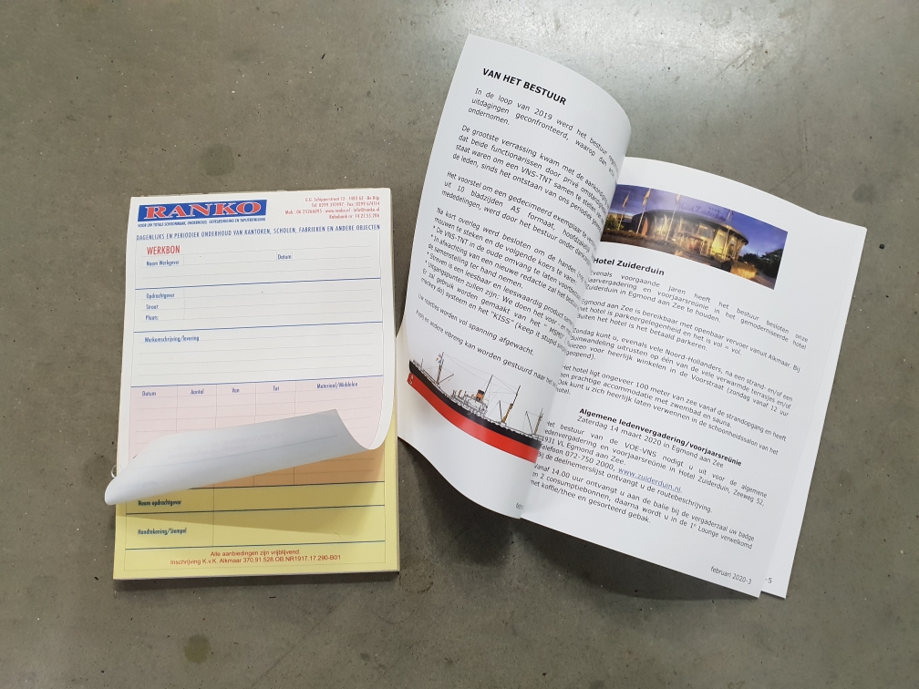 Drukwerk doorschrijfvellen en Folder