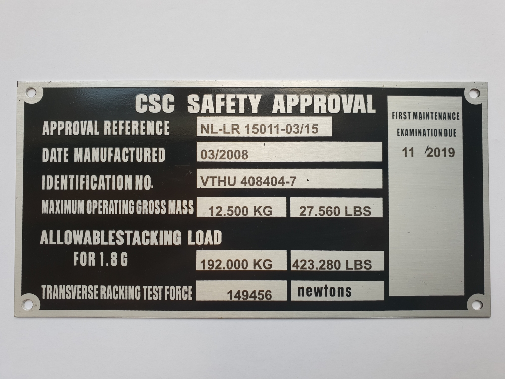 Graveren typeplaatje